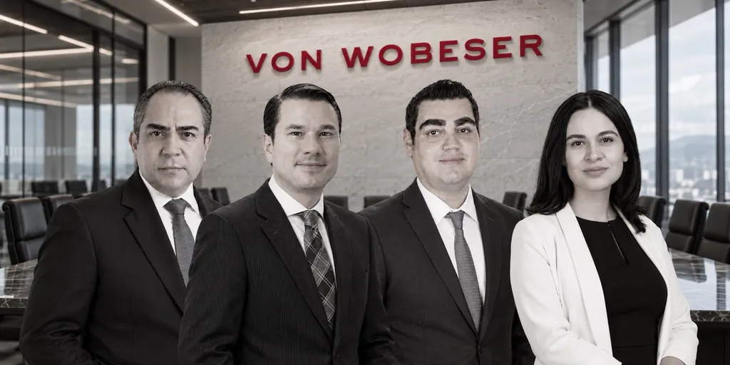Luis Burgueño, Edmond Grieger, Raymundo Soberanis and Sara Ortiz, members of the Von Wobeser y Sierra team that secured a favorable ruling in a water concession dispute in Mexico